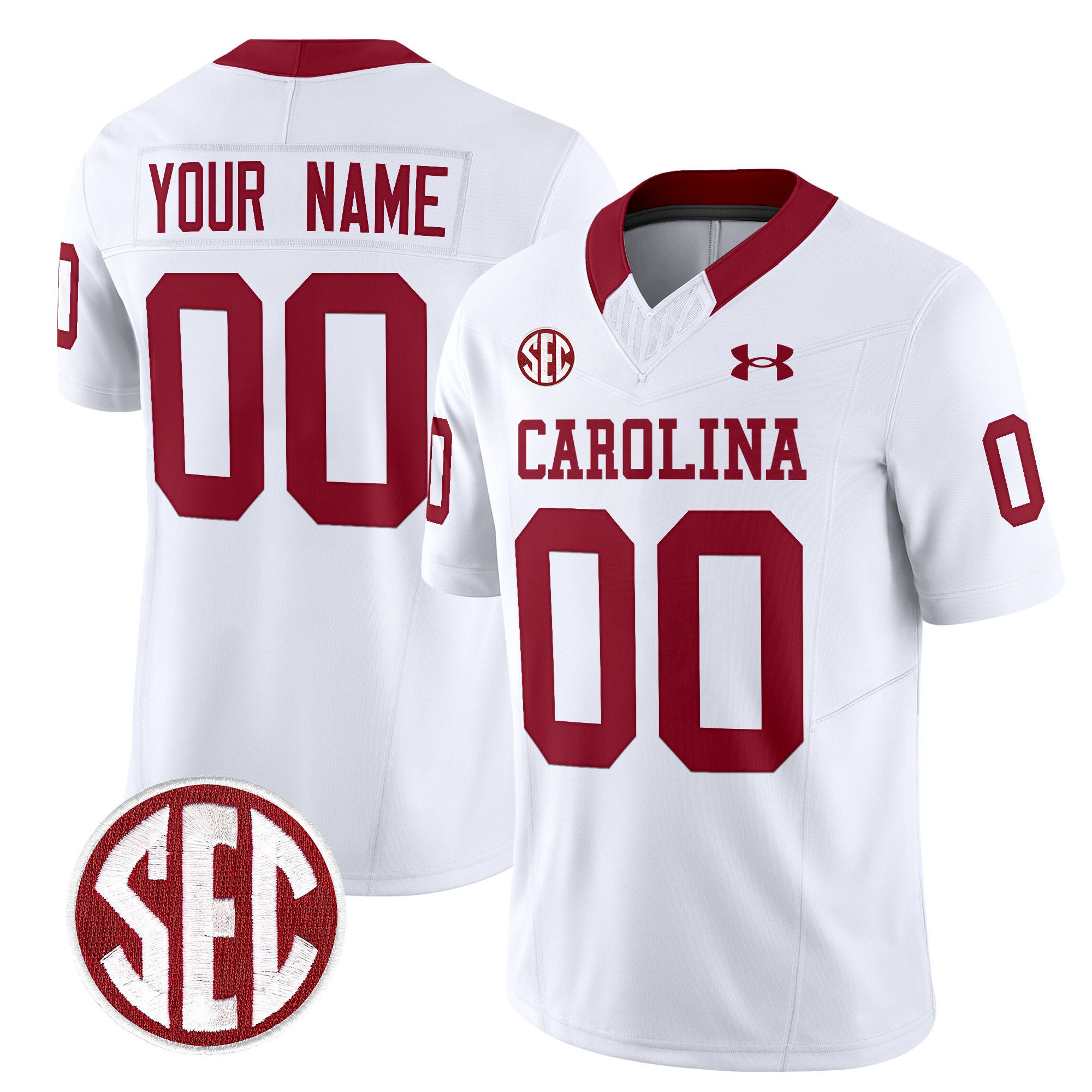 Men South Carolina Gamecocks White 1980 Throwback Vapor Limited Custom NCAA Jersey->customized nfl jersey->Custom Jersey